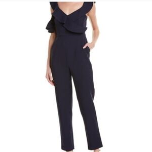 BCBGMaxAzria Midnight Blue Ruffle Jumpsuit